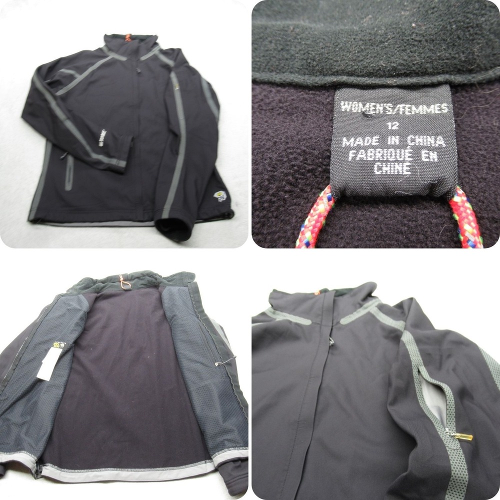 Mountain Hardwear Jacket‎ Womens 12 Black Conduit Softshell Water Resistant